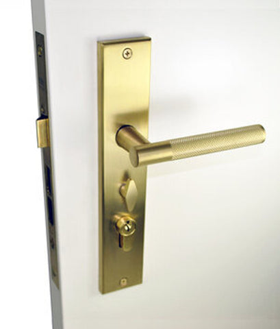 NIDUS Knurled Domici OZI-1 Combo Longplate | 4 Finishes - Satin Brass / Left Hand