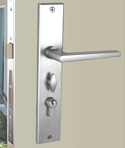 NIDUS Marino OZI-1 Lock Combo Door Lever on Longplate Entrance Set | 3 Finishes - Chrome Plated / Right Hand