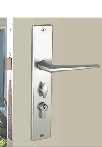NIDUS Rialto OZI-1 Lock Combo Door Lever on Longplate Entrance Set | 3 Finishes - Chrome Plated / Left Hand