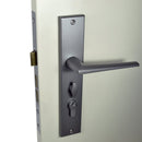 NIDUS Rialto OZI-1 Lock Combo Door Lever on Longplate Entrance Set | 3 Finishes - Gunmetal Grey / Left Hand