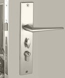 NIDUS Rialto OZI-1 Lock Combo Door Lever on Longplate Entrance Set | 3 Finishes - Brushed Nickel / Right Hand