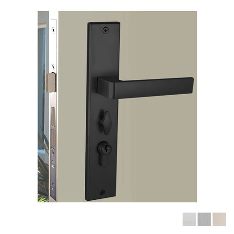 NIDUS Turin OZI-1 Lock Combo Door Lever on Longplate Entrance Set | 4 Finishes