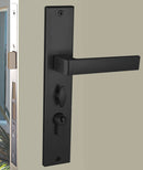 NIDUS Turin OZI-1 Lock Combo Door Lever on Longplate Entrance Set | 4 Finishes - Matt Black / Left Hand