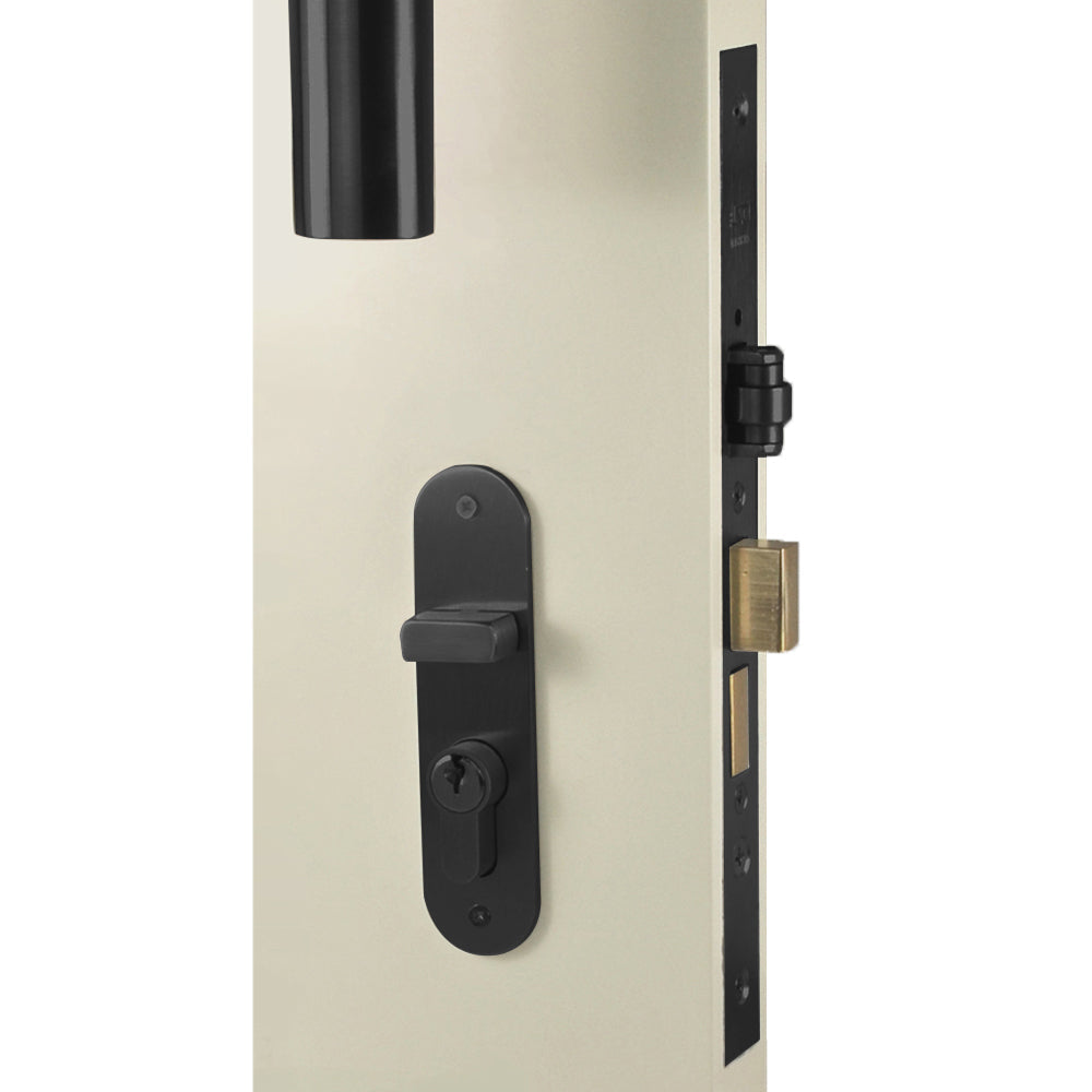 NIDUS Radius OZI-3 Roller Mortice Lock Combo | 3 Finishes - Matt Black / Left Hand