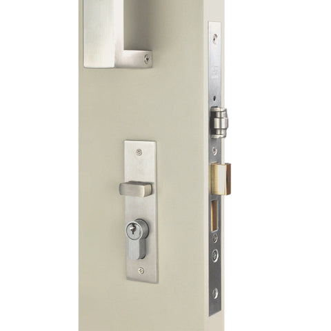 NIDUS Rectangle OZI-3 Roller Mortice Lock Combo | 4 Finishes - Satin Stainless Steel