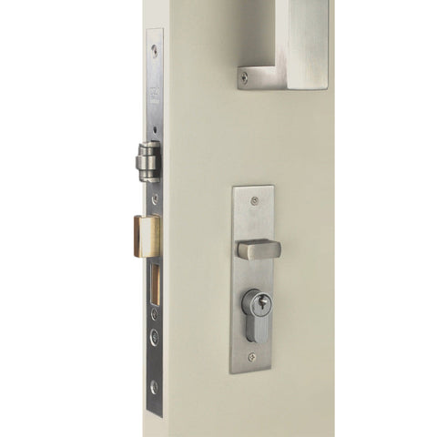 NIDUS Rectangle OZI-3 Roller Mortice Lock Combo | 4 Finishes - Polished Stainless Steel (NIDCRLORRECPSS)