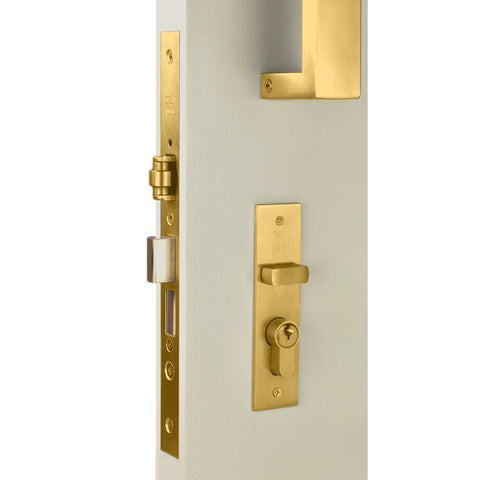 NIDUS Rectangle OZI-3 Roller Mortice Lock Combo | 4 Finishes - Satin Brass (NIDCRLORRECSB)