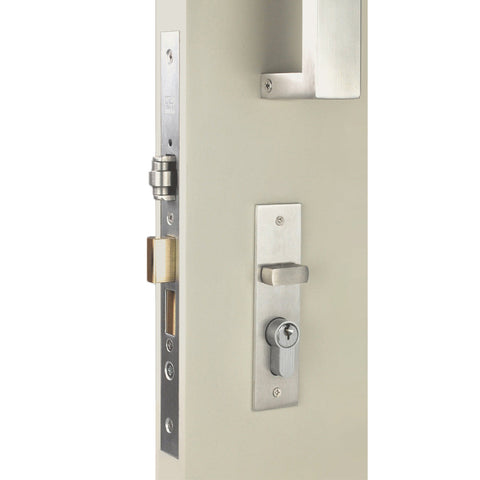 NIDUS Rectangle OZI-3 Roller Mortice Lock Combo | 4 Finishes - Satin Stainless Steel (NIDCRLORRECSS)