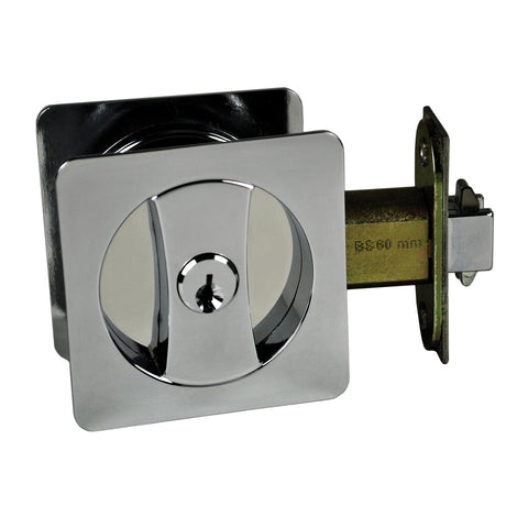 NIDUS Cavity Sliding Door Square Entrance Set | 3 Finishes - Polished Chrome