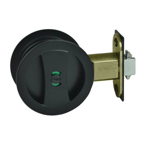 NIDUS Cavity Sliding Door Lock Round Privacy Set | 3 Finishes - Matt Black