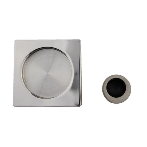 NIDUS CAVITY SLIDING DOOR PASSAGE SET SCD - PAS - SQ - PSS SQUARE POLISHED STAINLESS STEEL - primehardware