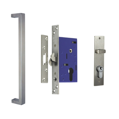 NIDUS OZI-2 Sliding Door Pull Handle Combo 195mm | 2 Finishes - Satin Stainless Steel