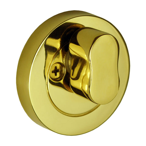 NIDUS Eurobolt Round Single Cylinder with Turn | 5 Finishes - Polished Brass