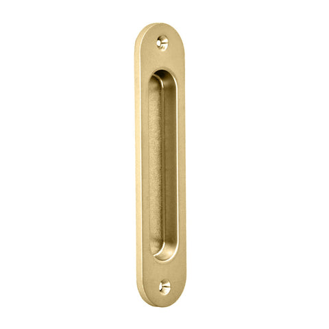 NIDUS Contemporary Radius Edge Flush Pull 135mm | 6 Finishes - Satin Brass