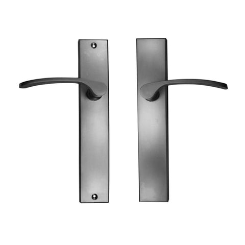 NIDUS DOOR HANDLE CAPRI LEVER ON LONGPLATE PASSAGE SET LEFT HAND SATIN CHROME - primehardware
