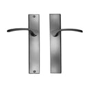 NIDUS DOOR HANDLE CAPRI LEVER ON LONGPLATE PASSAGE SET LEFT HAND SATIN CHROME - primehardware