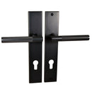 NIDUS Domici Knurled Door Lever on Longplate with Euro Cylinder Cutout Holes | Graphite Grey