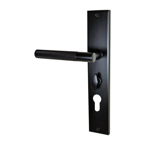 NIDUS Domici Knurled Lever on Longplate Only | 3 Finishes - Matt Black / Left Hand