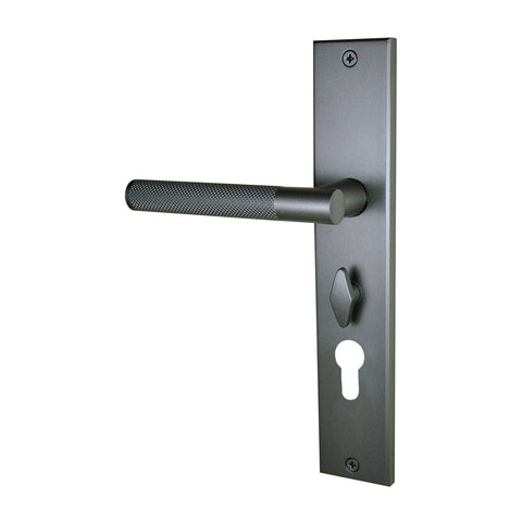 NIDUS Domici Knurled Lever on Longplate Only | 3 Finishes - Gunmetal Grey / Left Hand