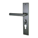 NIDUS Domici Knurled Lever on Longplate Only | 3 Finishes - Gunmetal Grey / Left Hand