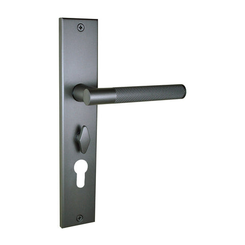 NIDUS Domici Knurled Lever on Longplate Only | 3 Finishes - Gunmetal Grey / Right Hand