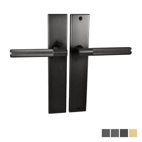 NIDUS Domici Knurled Door Lever on Longplate Passage Set | 4 Finishes