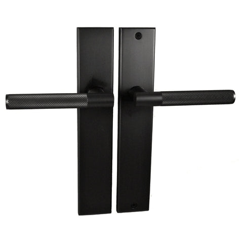 NIDUS Domici Knurled Door Lever on Longplate Passage Set | 4 Finishes - Matt Black
