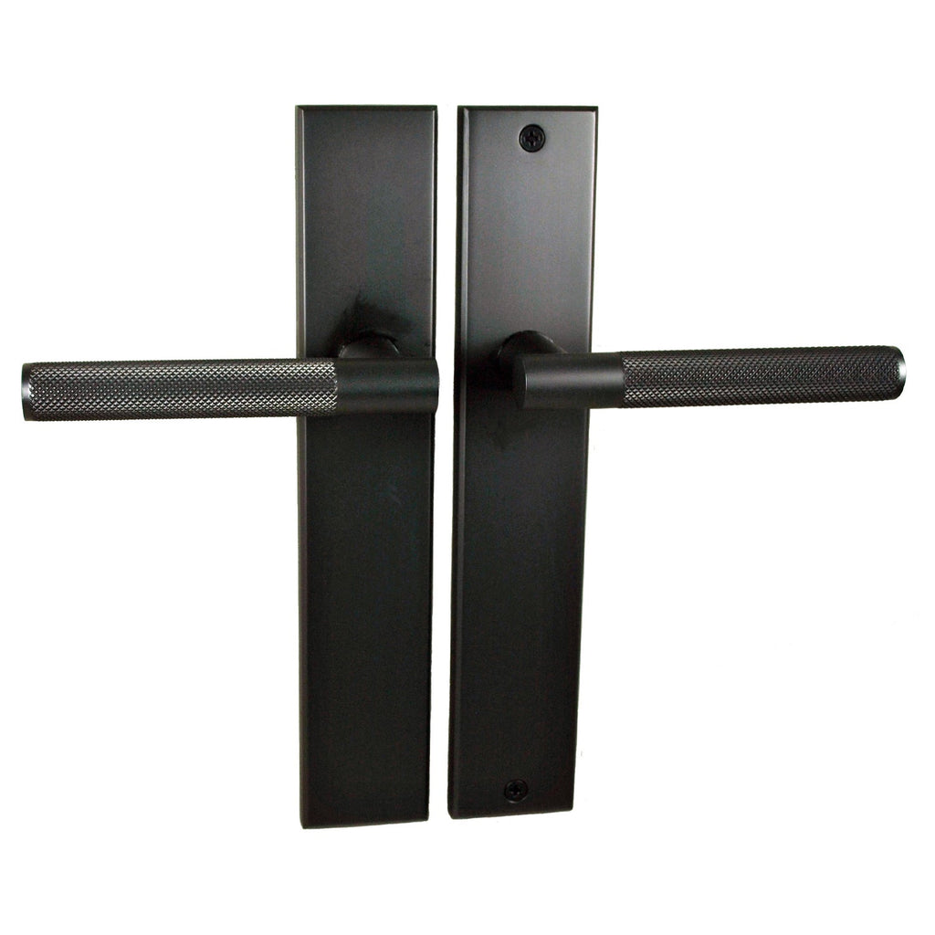 NIDUS Domici Knurled Door Lever on Longplate Passage Set | 4 Finishes - Graphite Grey