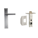 NIDUS DOMICI DOOR HANDLE LEVER ON LONGPLATE PASSAGE SET RIGHT HAND SATIN CHROME LP - DOM - PAS - LH - SC - primehardware