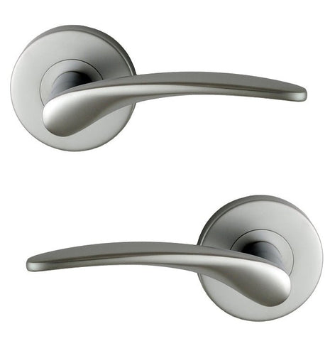 NIDUS DOOR HANDLE MEDITERRANEAN ALTRO PASSAGE LEVER SET SATIN CHROME - primehardware