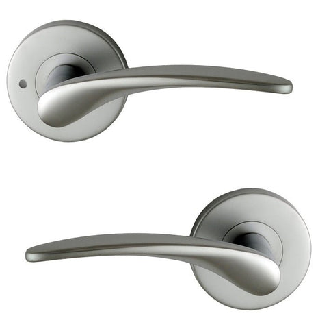 NIDUS DOOR HANDLE MEDITERRANEAN ALTRO PRIVACY LEVER SET SATIN CHROME - primehardware
