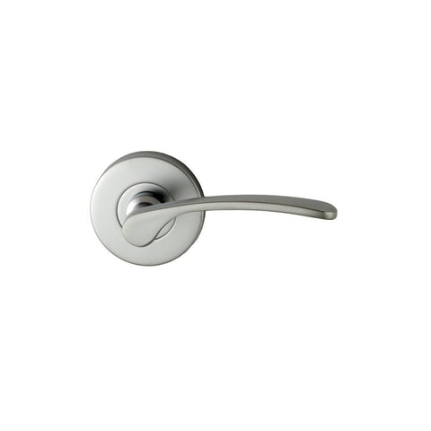 NIDUS DOOR HANDLE MEDITERRANEAN CAPRI PASSAGE LEVER SET SATIN CHROME MCAPPASSC - primehardware