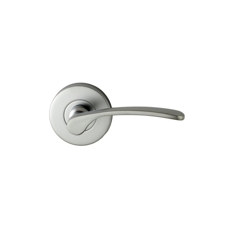NIDUS DOOR HANDLE MEDITERRANEAN CAPRI PASSAGE LEVER SET SATIN CHROME MCAPPASSC