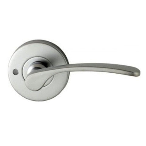NIDUS DOOR HANDLE MEDITERRANEAN CAPRI PRIVACY LEVER SET SATIN CHROME MCAPPRISC - primehardware