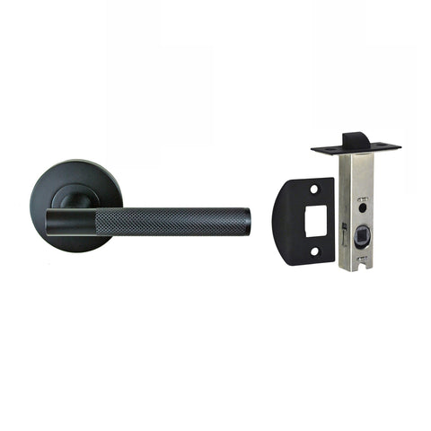 NIDUS Knurled Domici Lever on Rose Passage Set | 3 Finishes - Matt Black