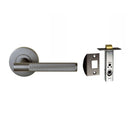 NIDUS Knurled Domici Lever on Rose Passage Set | 3 Finishes - Gunmetal Grey