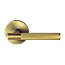 NIDUS Knurled Domici Lever on Rose Privacy Set | 4 Finishes - Satin Brass
