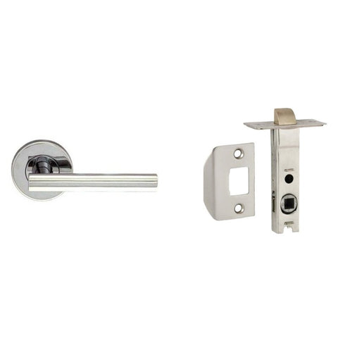 NIDUS DOMICI DOOR HANDLE LEVER ON ROSE PASSAGE SET POLISHED CHROME MDOMPASCP - primehardware