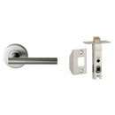 NIDUS DOMICI DOOR HANDLE LEVER ON ROSE PASSAGE SET SATIN CHROME MDOMPASSC - primehardware