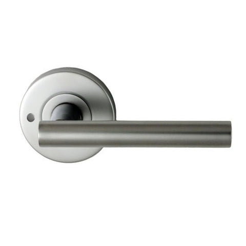 NIDUS DOOR HANDLE MEDITERRANEAN DOMICI PRIVACY LEVER SET SATIN CHROME MDOMPRISC - primehardware