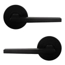 NIDUS DOOR HANDLE MEDITERRANEAN MARINO ROUND PASSAGE LEVER SET BLACK MMARPASBL - primehardware