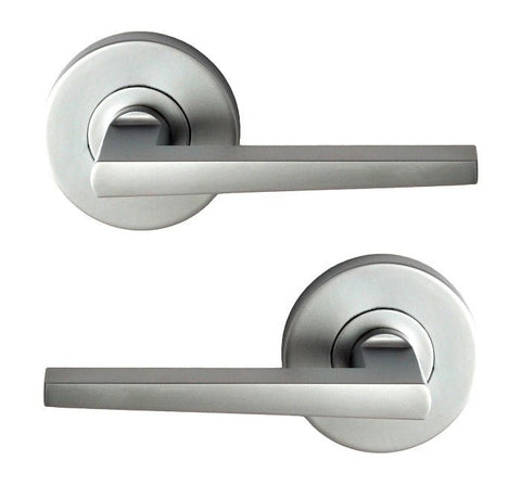 NIDUS DOOR HANDLE MEDITERRANEAN MARINO PASSAGE LEVER SET SATIN CHROME MMARPASSC - primehardware