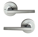NIDUS DOOR HANDLE MEDITERRANEAN MARINO PRIVACY LEVER SET SATIN CHROME MMARPRISC - primehardware