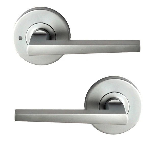 Nidus Door Handle Mediterranean Marino Privacy Lever Set - Latch Included - Black,Square - primehardware