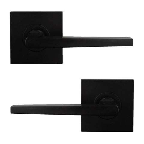 NIDUS MMARSQPASBL DOOR HANDLE MEDITERRANEAN MARINO SQUARE PASSAGE LEVER SET BLK - primehardware