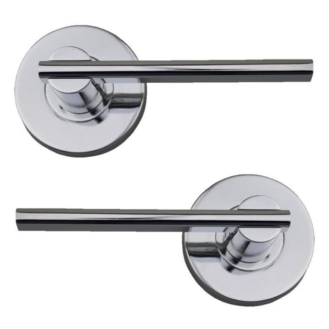 NIDUS DOOR HANDLE MEDITERRANEAN METRO PASSAGE LEVER SET POLISHED CHROME - primehardware