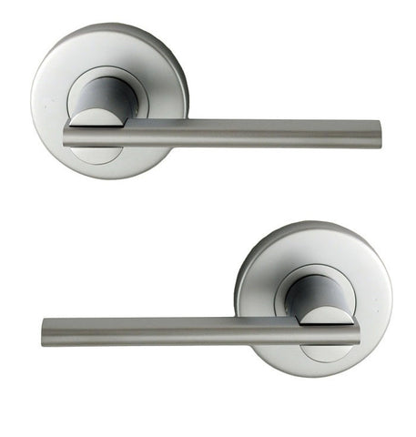NIDUS DOOR HANDLE MEDITERRANEAN METRO PASSAGE LEVER SET SATIN CHROME - primehardware