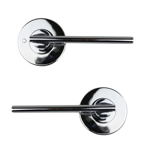 NIDUS DOOR HANDLE MEDITERRANEAN METRO PRIVACY LEVER SET POLISHED CHROME - primehardware