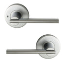 NIDUS DOOR HANDLE MEDITERRANEAN METRO PRIVACY LEVER SET SATIN CHROME - primehardware
