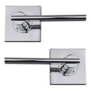 NIDUS DOOR HANDLE MEDITERRANEAN METRO SQUARE PASSAGE LEVER SET POLISHED CHROME - primehardware